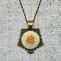 Sunshine Necklace - Brass - Hand Embroidery