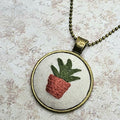 Plant Necklace -Brass- Hand Embroidery