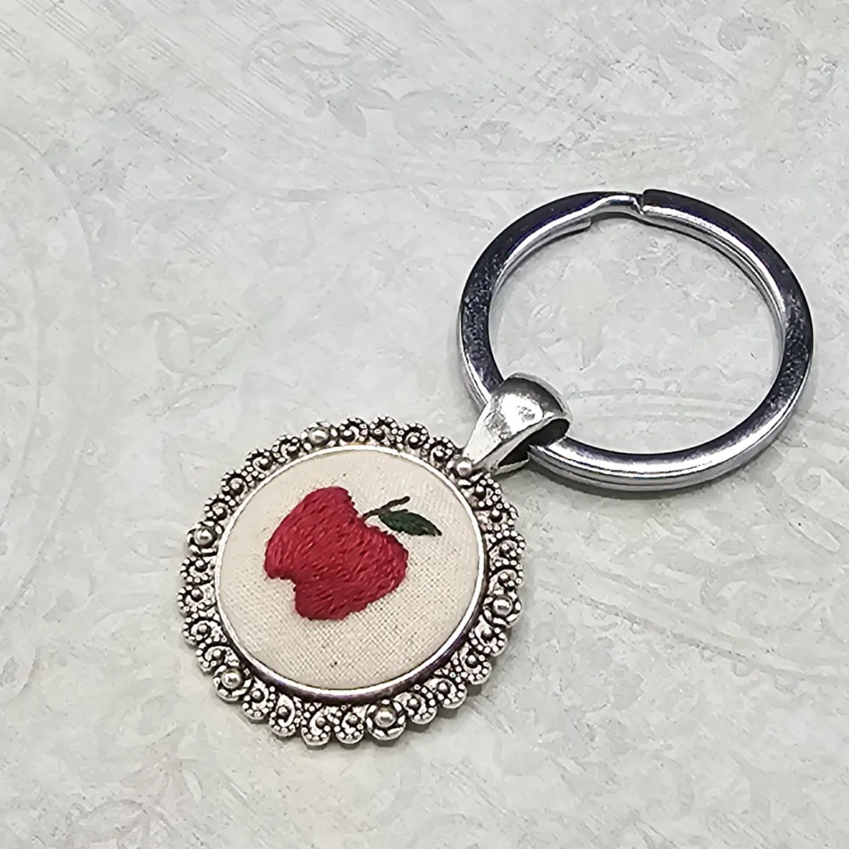Apple Silver Keychain
