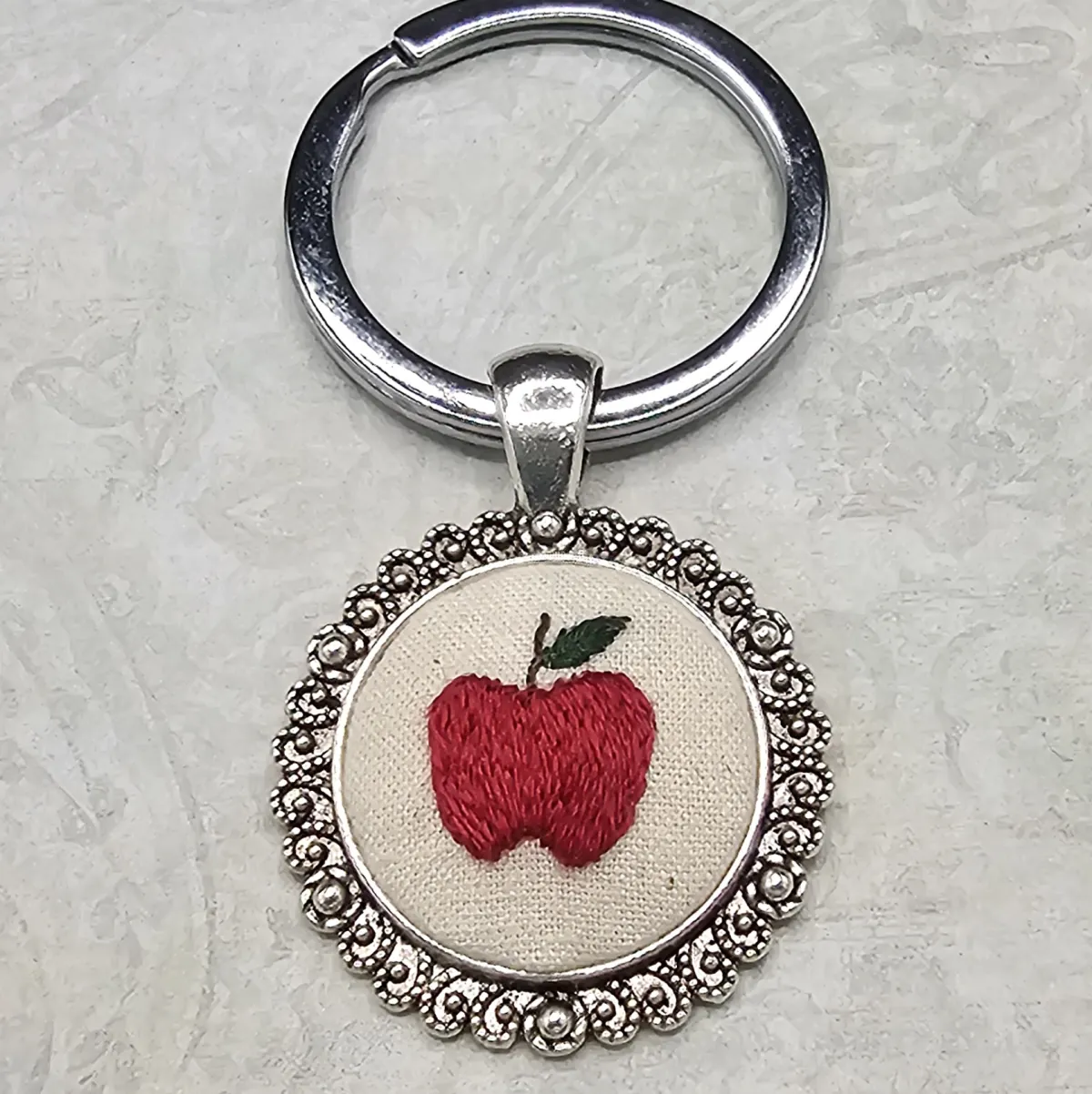 Apple Silver Keychain view 2