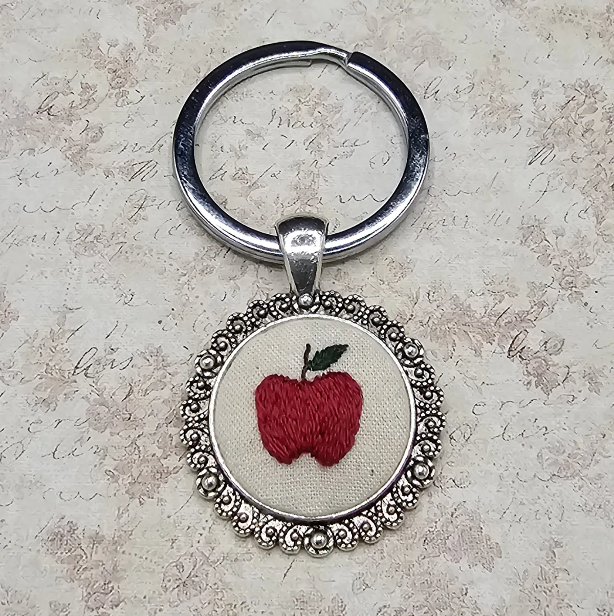 Apple Silver Keychain view 3