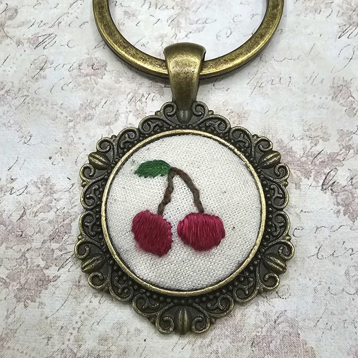 Cherry Brass Keychain