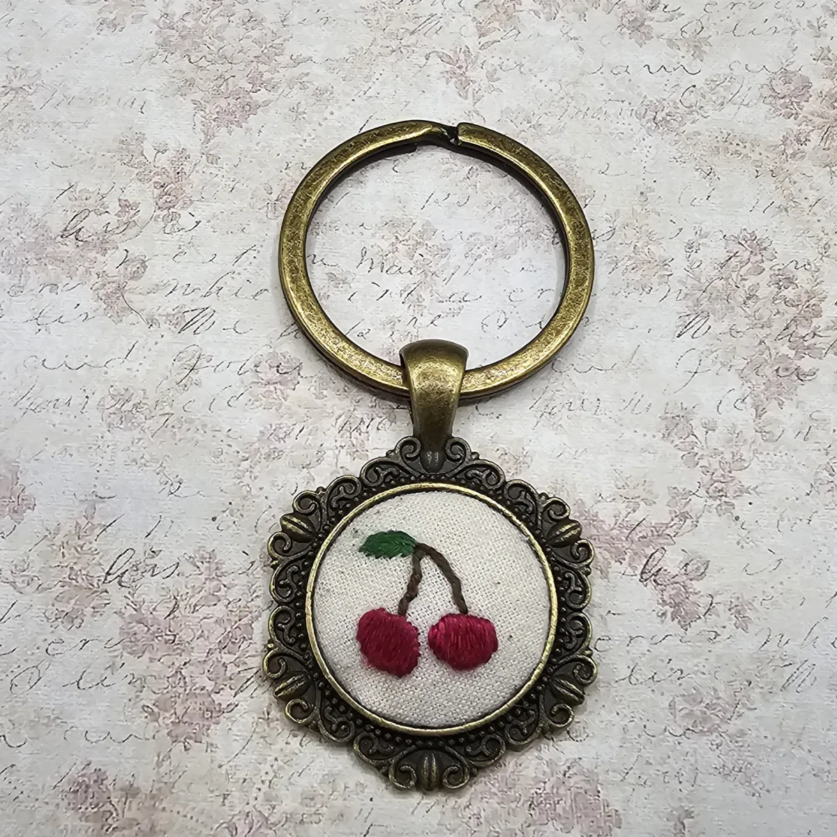 Cherry Brass Keychain view 2