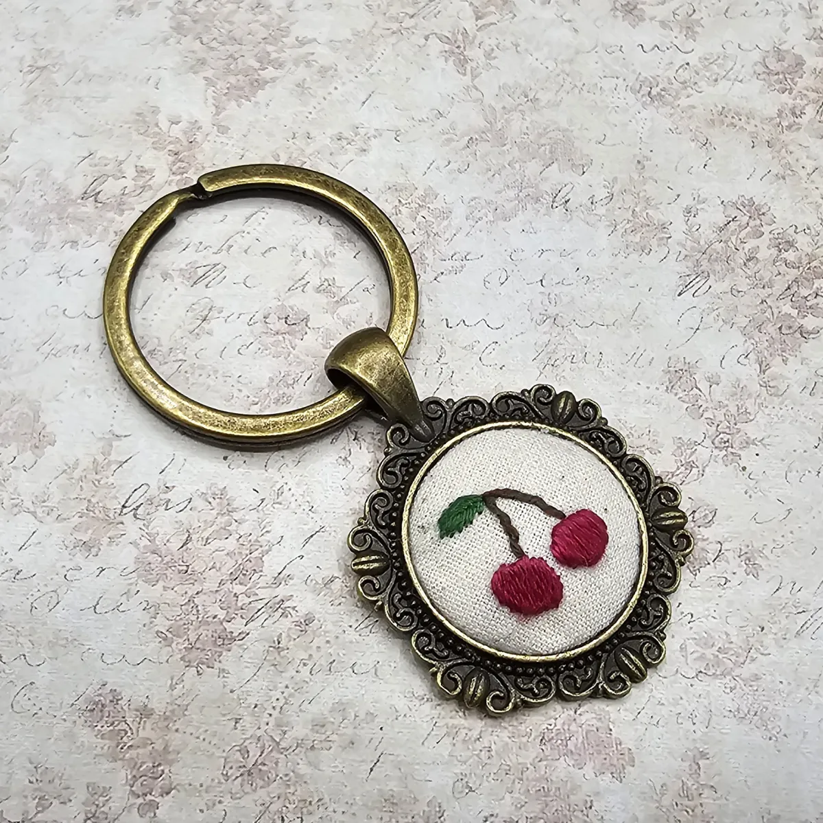 Cherry Brass Keychain view 3