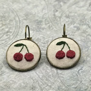 Cherry Silver Earrings