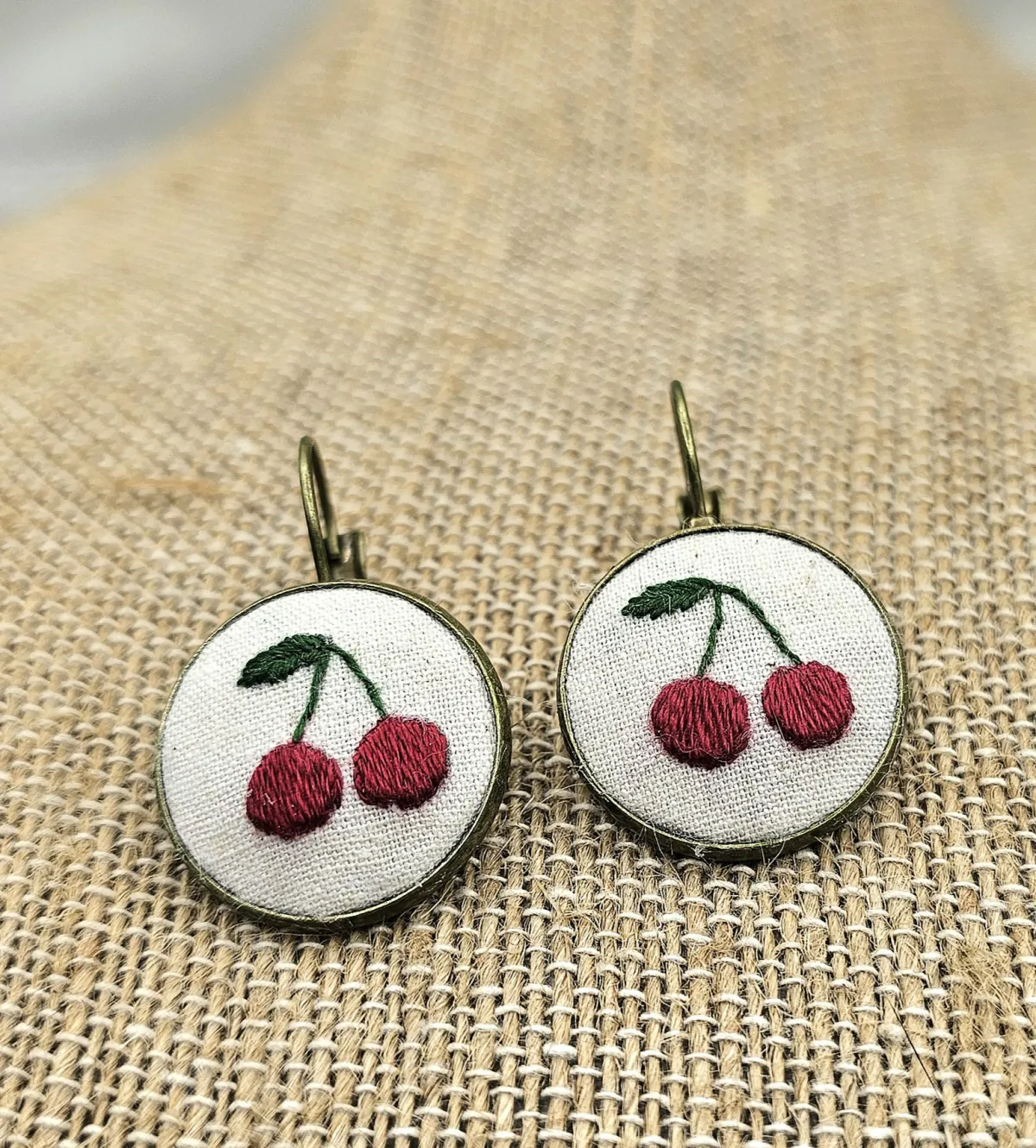 Cherry Silver Earrings view 4