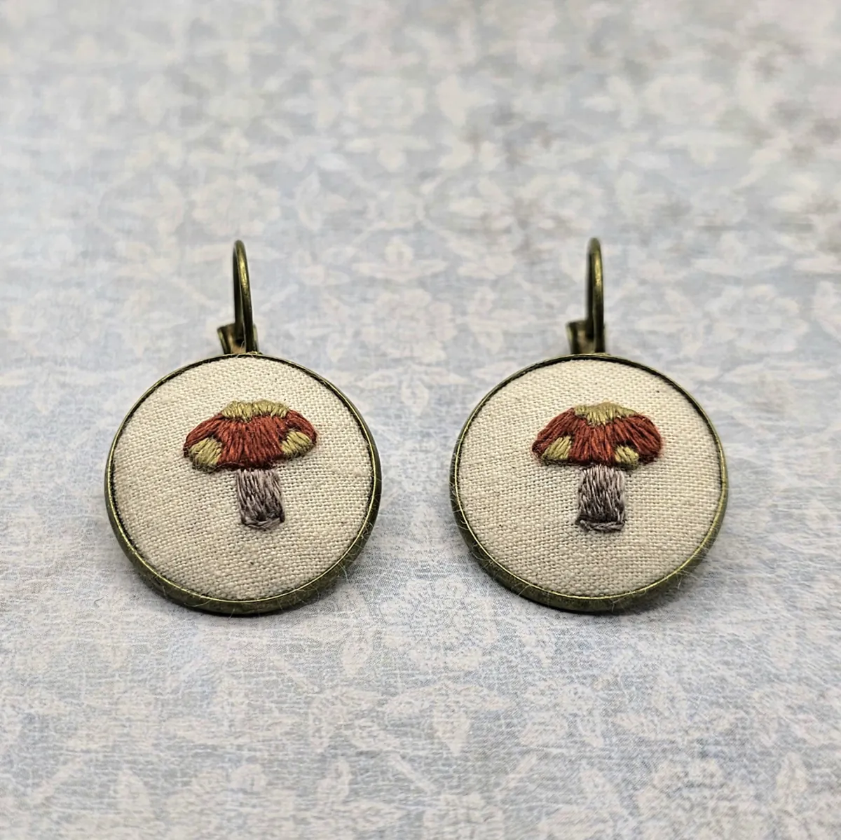 Mushroom Bronze Earrings view 2
