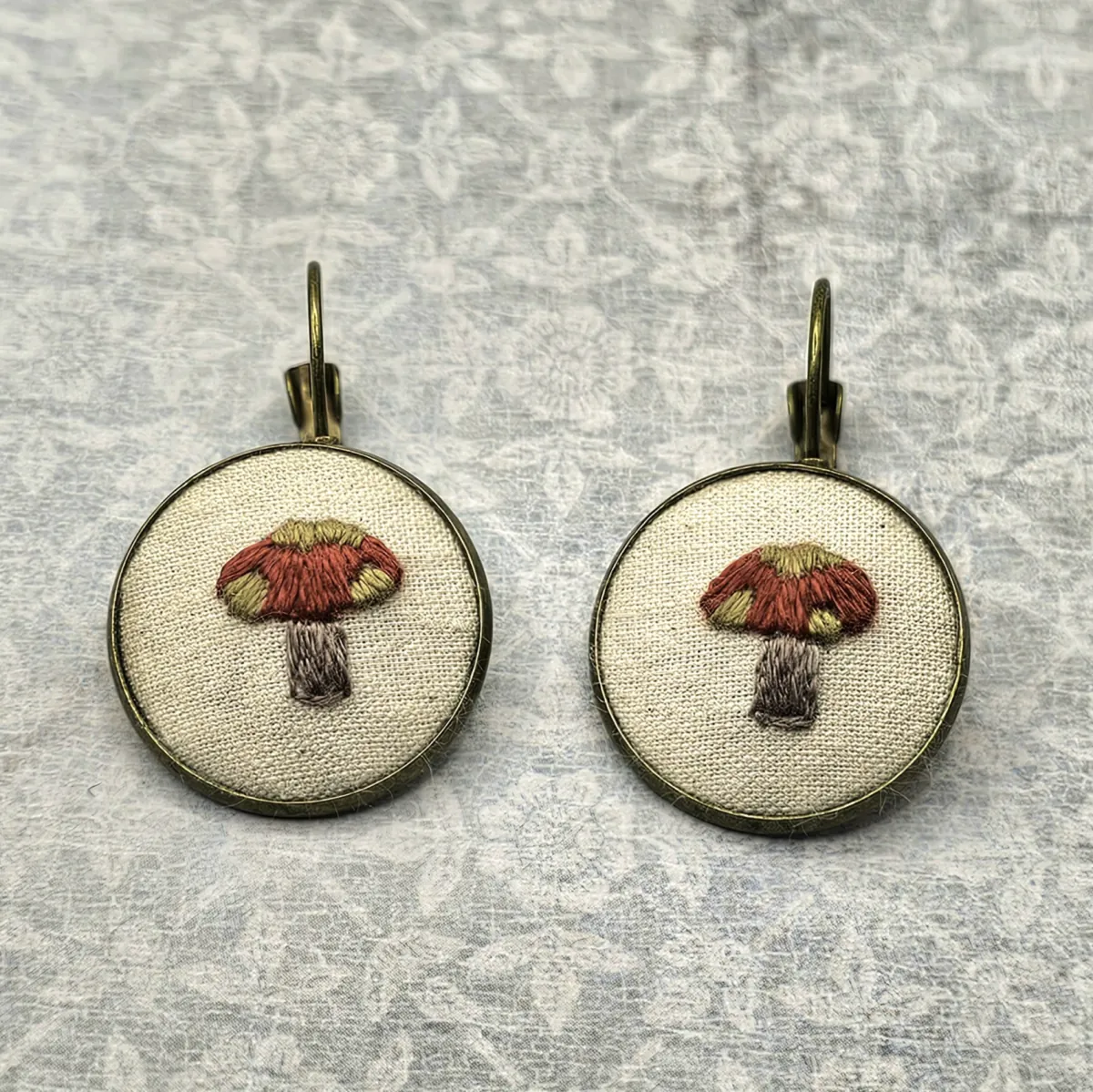 Mushroom Bronze Earrings view 4