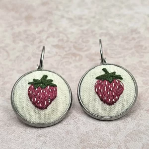 Strawberry Silver Earrings