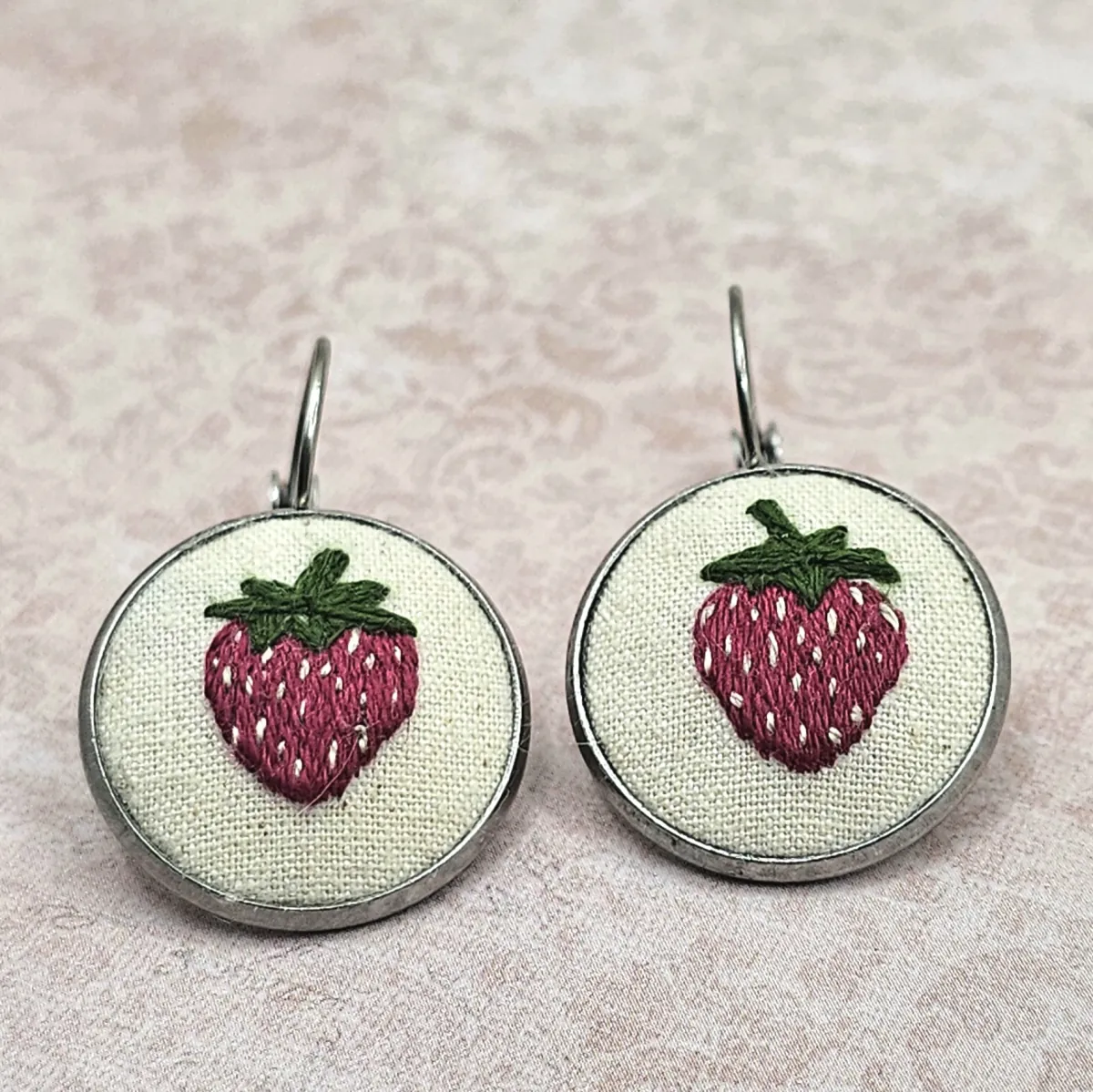 Strawberry Silver Earrings view 1